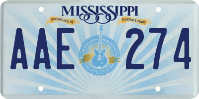 MS license plate AAE274