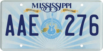 MS license plate AAE276