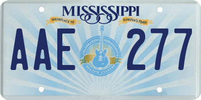 MS license plate AAE277