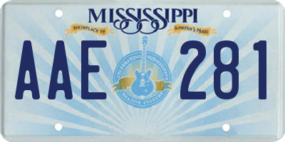 MS license plate AAE281