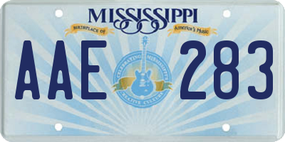 MS license plate AAE283