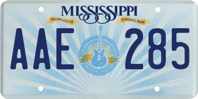 MS license plate AAE285