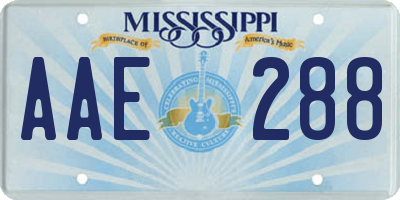 MS license plate AAE288