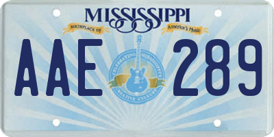 MS license plate AAE289