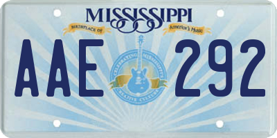 MS license plate AAE292