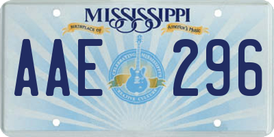 MS license plate AAE296