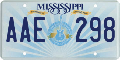 MS license plate AAE298