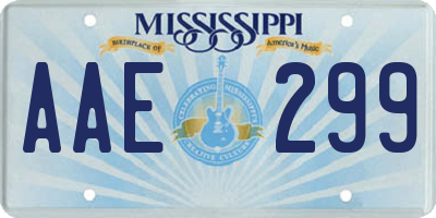 MS license plate AAE299