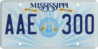 MS license plate AAE300