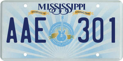 MS license plate AAE301