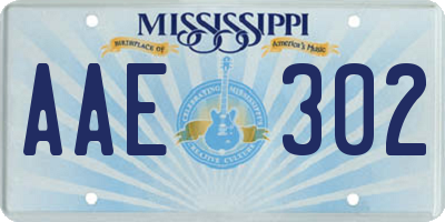 MS license plate AAE302