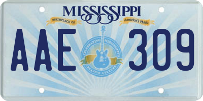 MS license plate AAE309