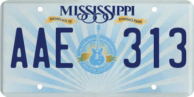 MS license plate AAE313