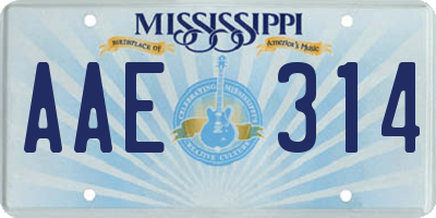 MS license plate AAE314