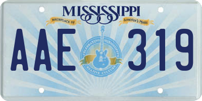 MS license plate AAE319