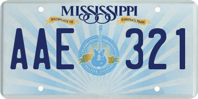 MS license plate AAE321