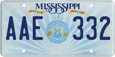 MS license plate AAE332