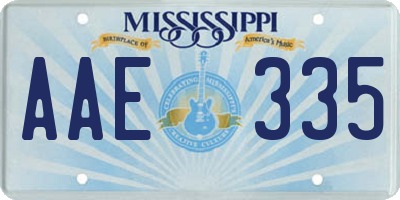 MS license plate AAE335