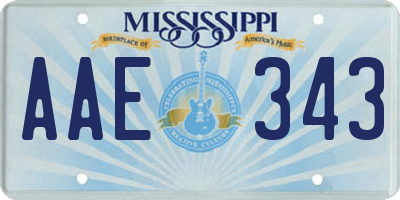 MS license plate AAE343