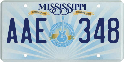 MS license plate AAE348