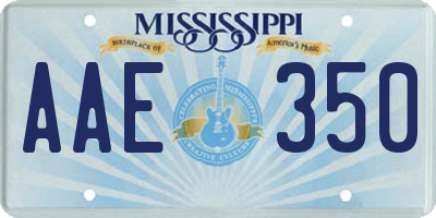 MS license plate AAE350