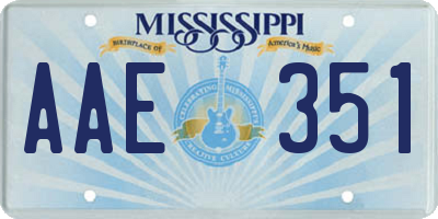 MS license plate AAE351