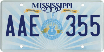 MS license plate AAE355