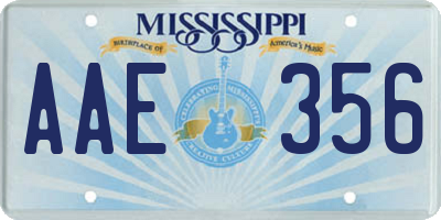 MS license plate AAE356