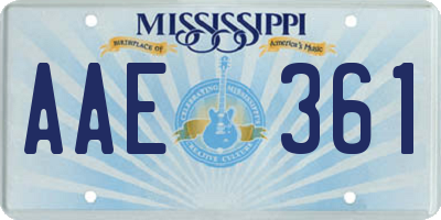 MS license plate AAE361