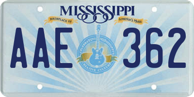 MS license plate AAE362