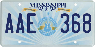 MS license plate AAE368