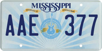 MS license plate AAE377