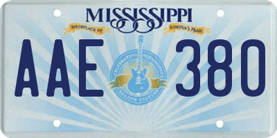 MS license plate AAE380