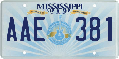 MS license plate AAE381