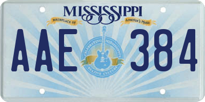 MS license plate AAE384