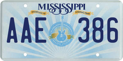 MS license plate AAE386