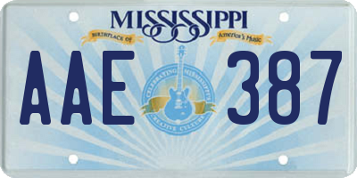 MS license plate AAE387