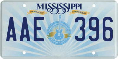 MS license plate AAE396