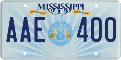 MS license plate AAE400