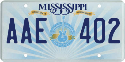 MS license plate AAE402