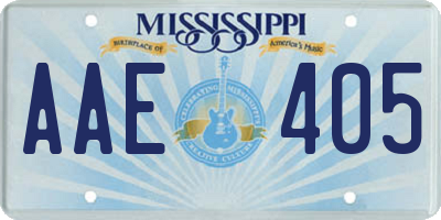 MS license plate AAE405