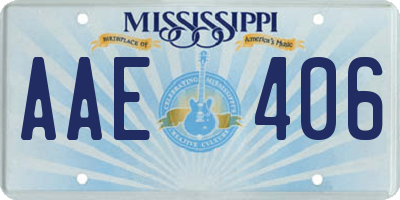 MS license plate AAE406