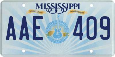 MS license plate AAE409