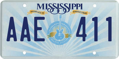 MS license plate AAE411