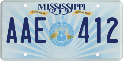 MS license plate AAE412