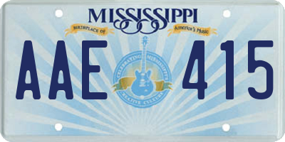 MS license plate AAE415