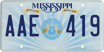 MS license plate AAE419