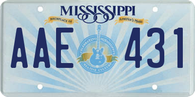 MS license plate AAE431