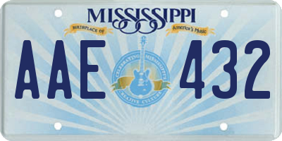 MS license plate AAE432