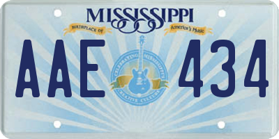 MS license plate AAE434
